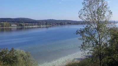 Der Bodensee im Jahr 2022 mit Niedrigwasser
